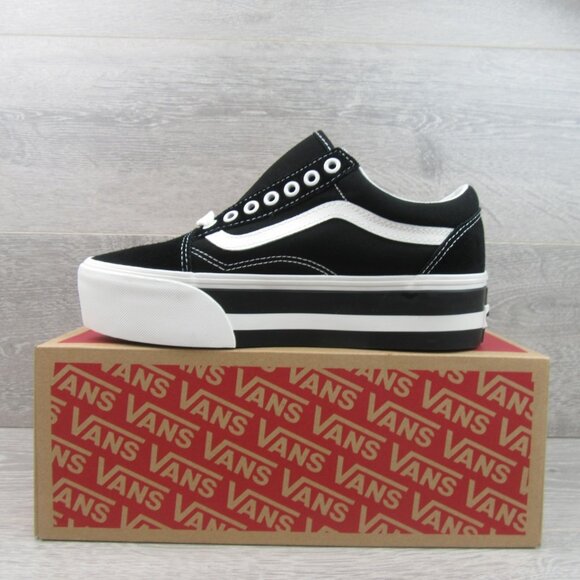 Vans Old Skool Stackform Womens Size 8 Black White Sneakers NEW - Picture 3 of 15